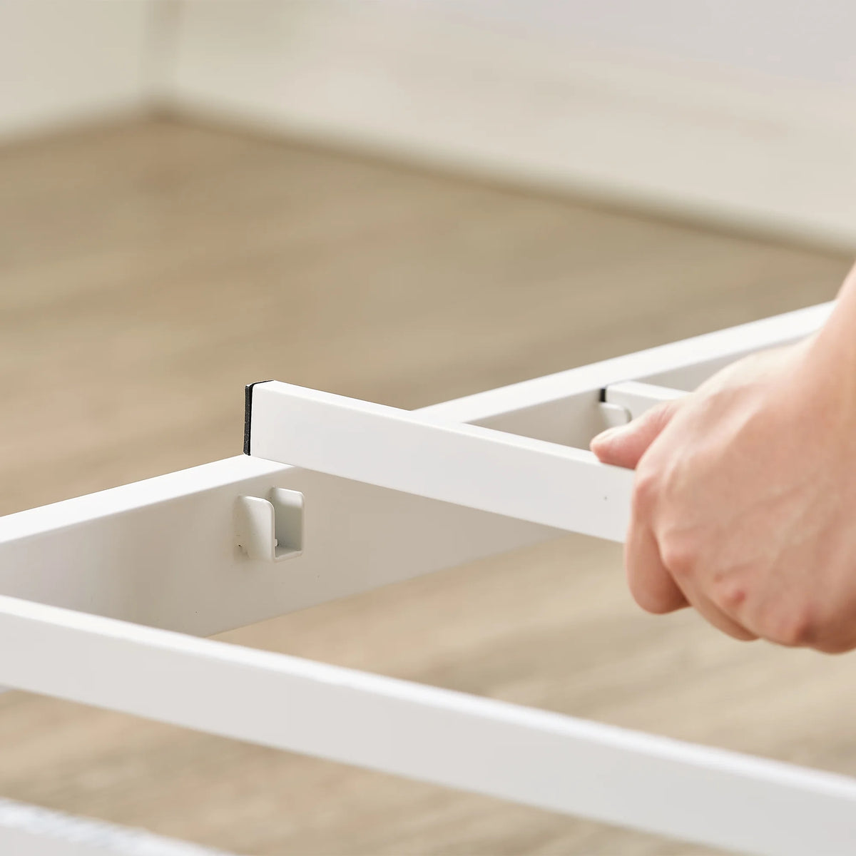 White Full Metal Platform Bed Frame S70958