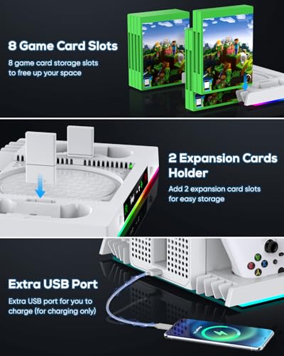 Charging Station with Cooling Fan for Console & Controller X408