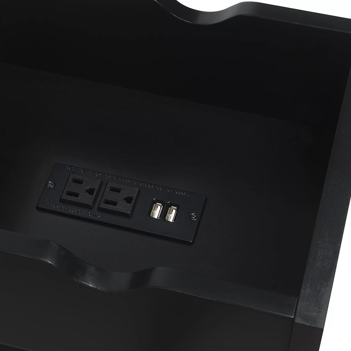 Flip Top End Table with Charging Station and Shelf R881368