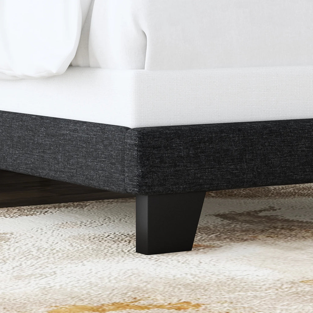 Queen Size Grey Upholstered Panel Bed Frame W105200