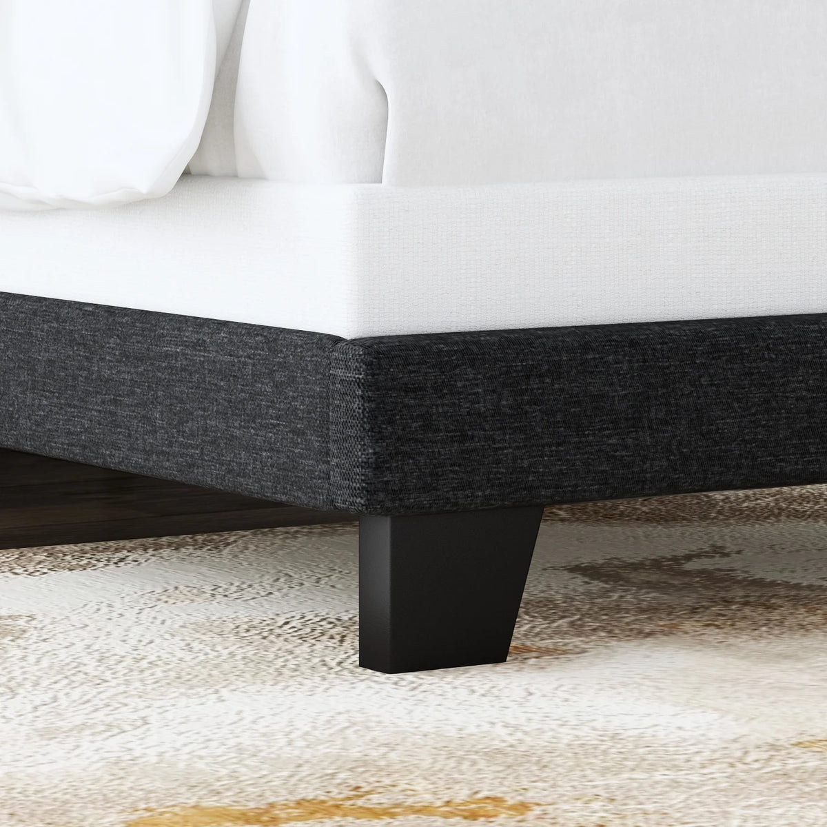 Queen Size Grey Upholstered Panel Bed Frame W105200
