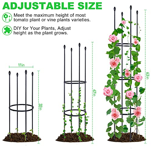 60" Tall Tomato Cage Plant Support with Plant Clips S2800