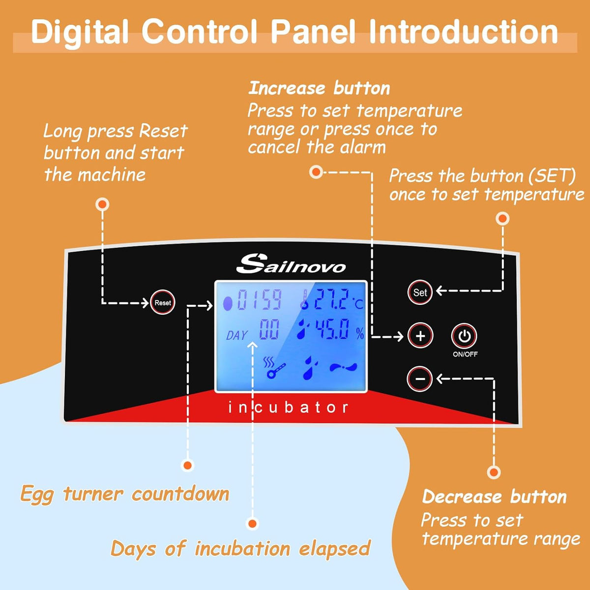 Automatic Egg Incubator with Humidity Control for Chickens S717894