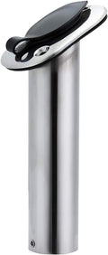Stainless Steel 30 Degree Flush Mount Boat Fishing Rod Holder with Rubber Cap, PVC Liner & Gasket Pack of 2 M162186