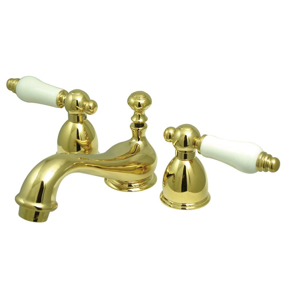 Polished Brass 2-Handle 4-in Mini Widespread Bathroom Faucet H19636
