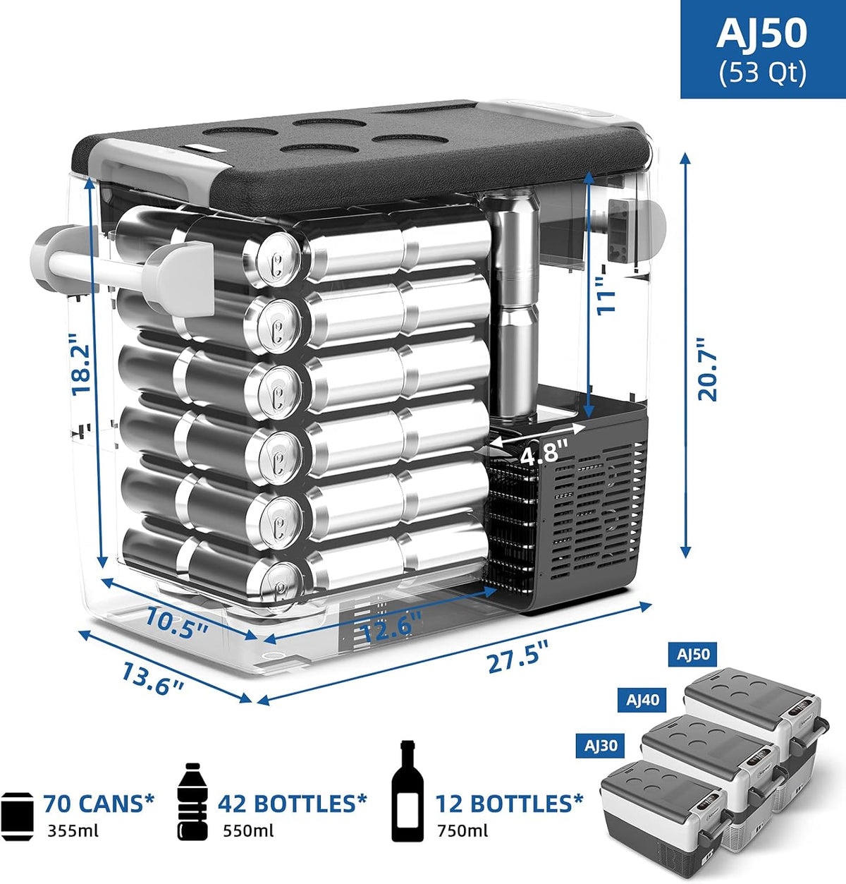 Portable Refrigerator, 12 volt Cooler, Compact Refrigerator N804