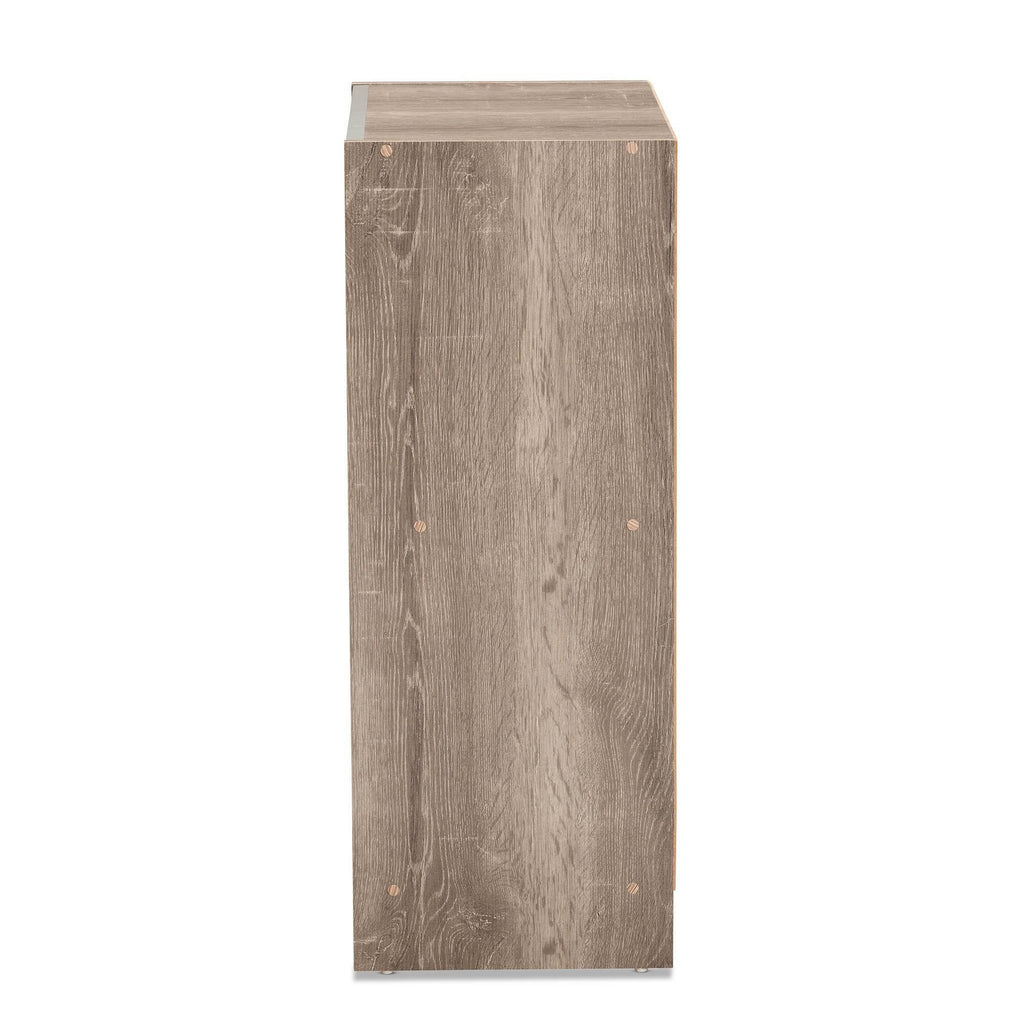 Weathered Oak Finished Wood 2-Door Shoe Cabinet Z229557