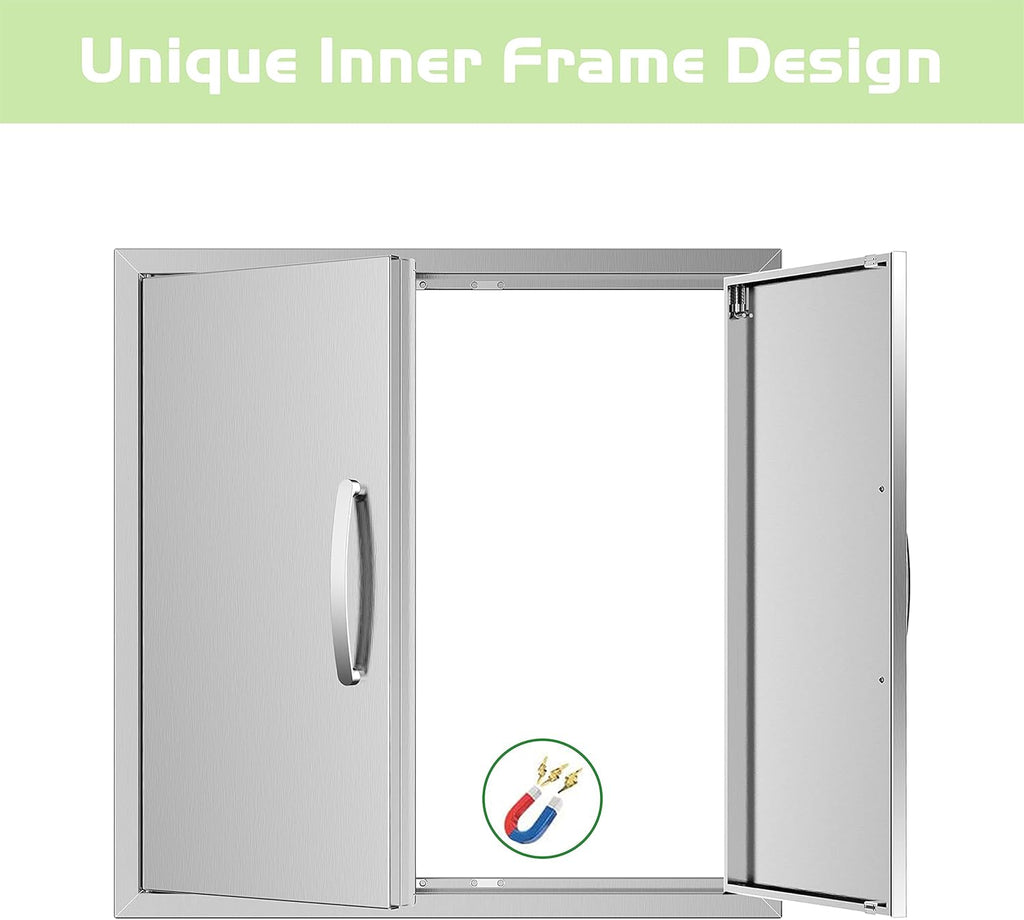 Stainless Steel 24''W x 24''H Outdoor Kitchen Doors V14852