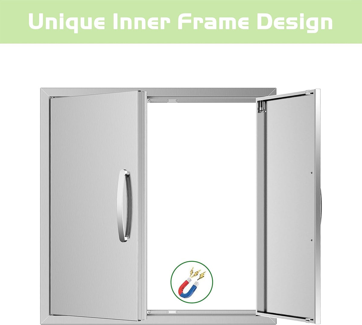 Stainless Steel 24''W x 24''H Outdoor Kitchen Doors V14852