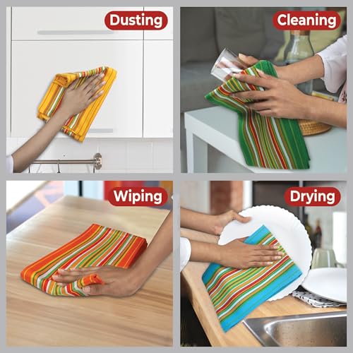 Christmas 100% Cotton Kitchen Towels Set of 6 J91507