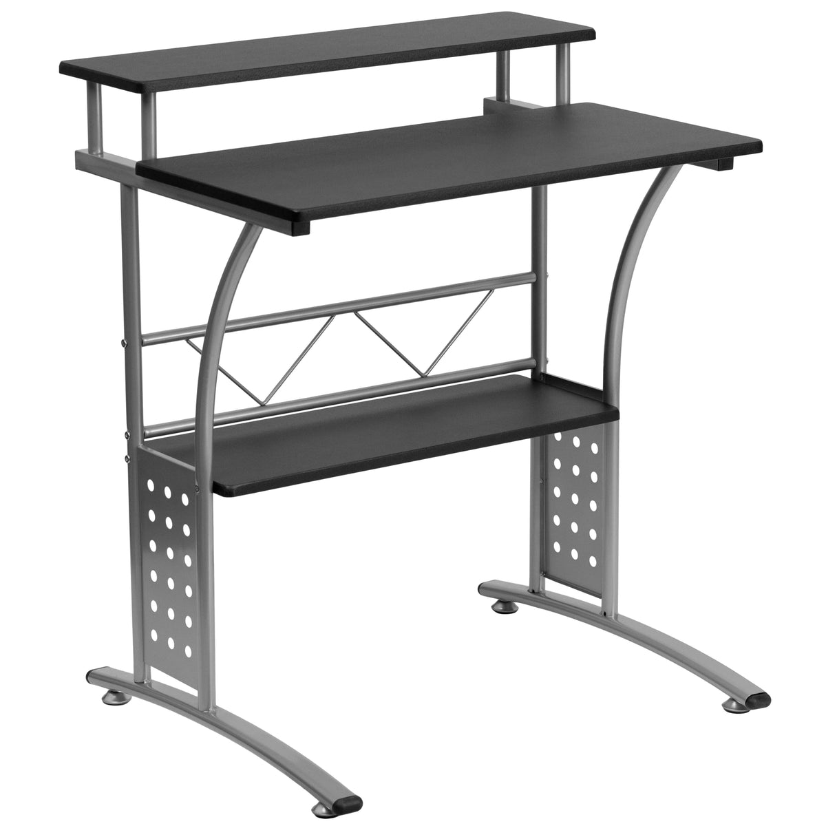 Black Computer Desk, Ergonomic Mesh Office Chair and Locking Mobile Filing Cabinet R441