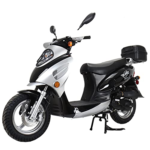 Black 50cc Moped with 10" Aluminum Wheels Y505