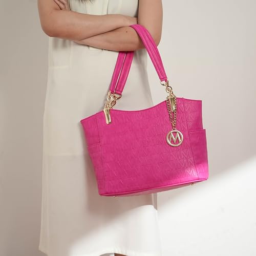 Vegan Leather Shoulder Bag Tote Bag Purse Set H417