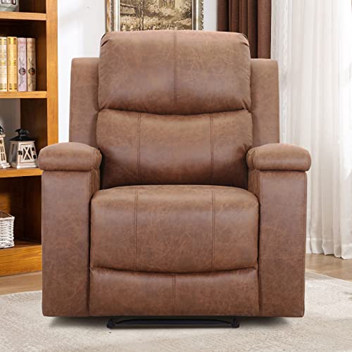 Red Brown Leather Manual Recliner Chair P554