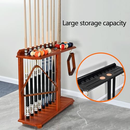 Freestanding Pool Cue Stand Rack Holds 10 Sticks Black Y535433