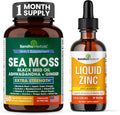 Sea Moss Capsules & Liquid Zinc Ionic Drops Supplement 4 fl oz D76164