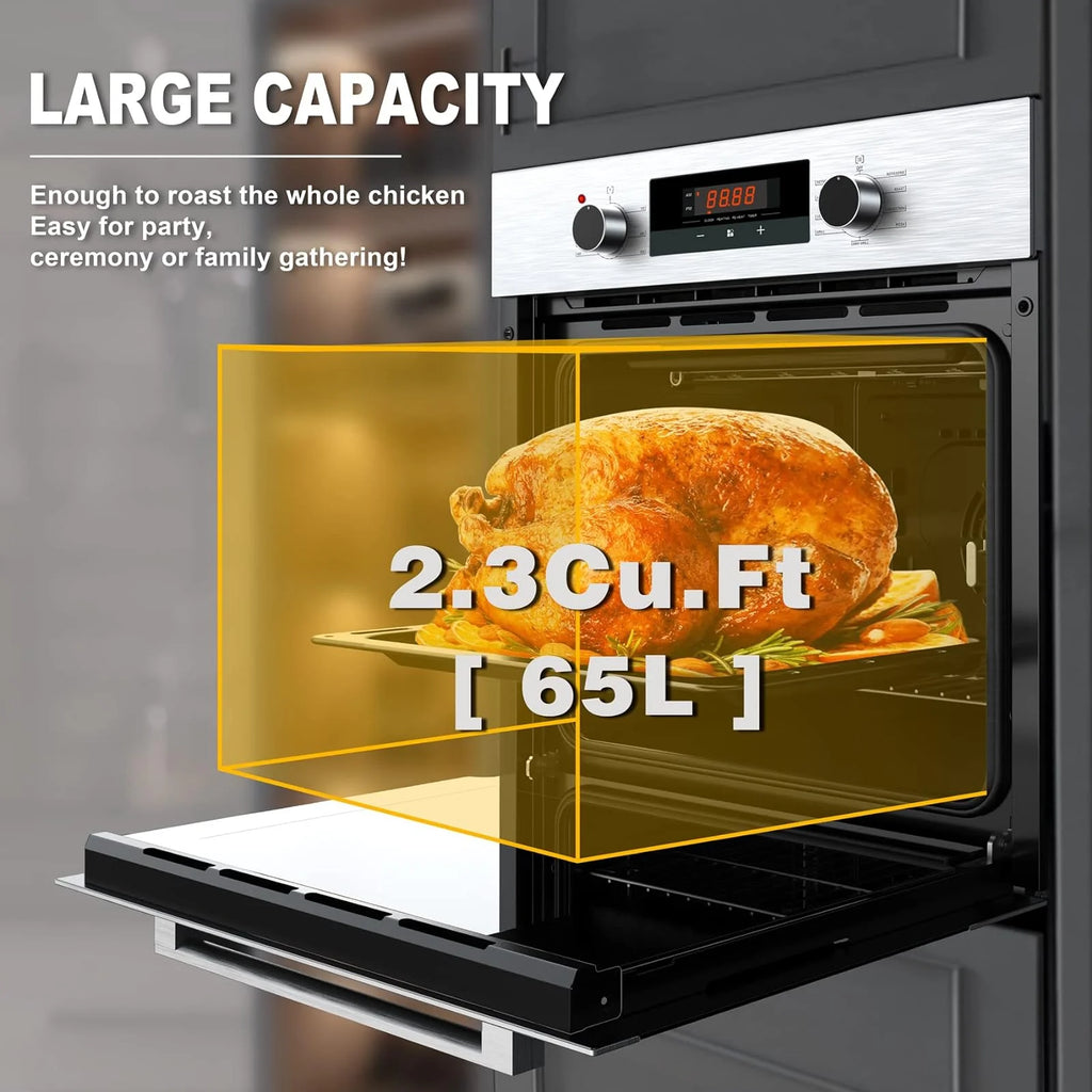 Built-in Electric Wall Oven, 24" Single Wall Oven, Stainless Steel Q969651