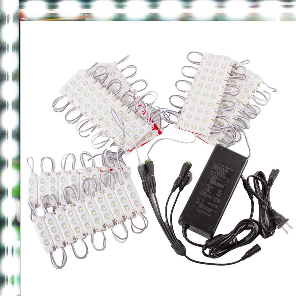 60ft Super Bright Pure White LED Module with UL 12v AC Power Supply L720