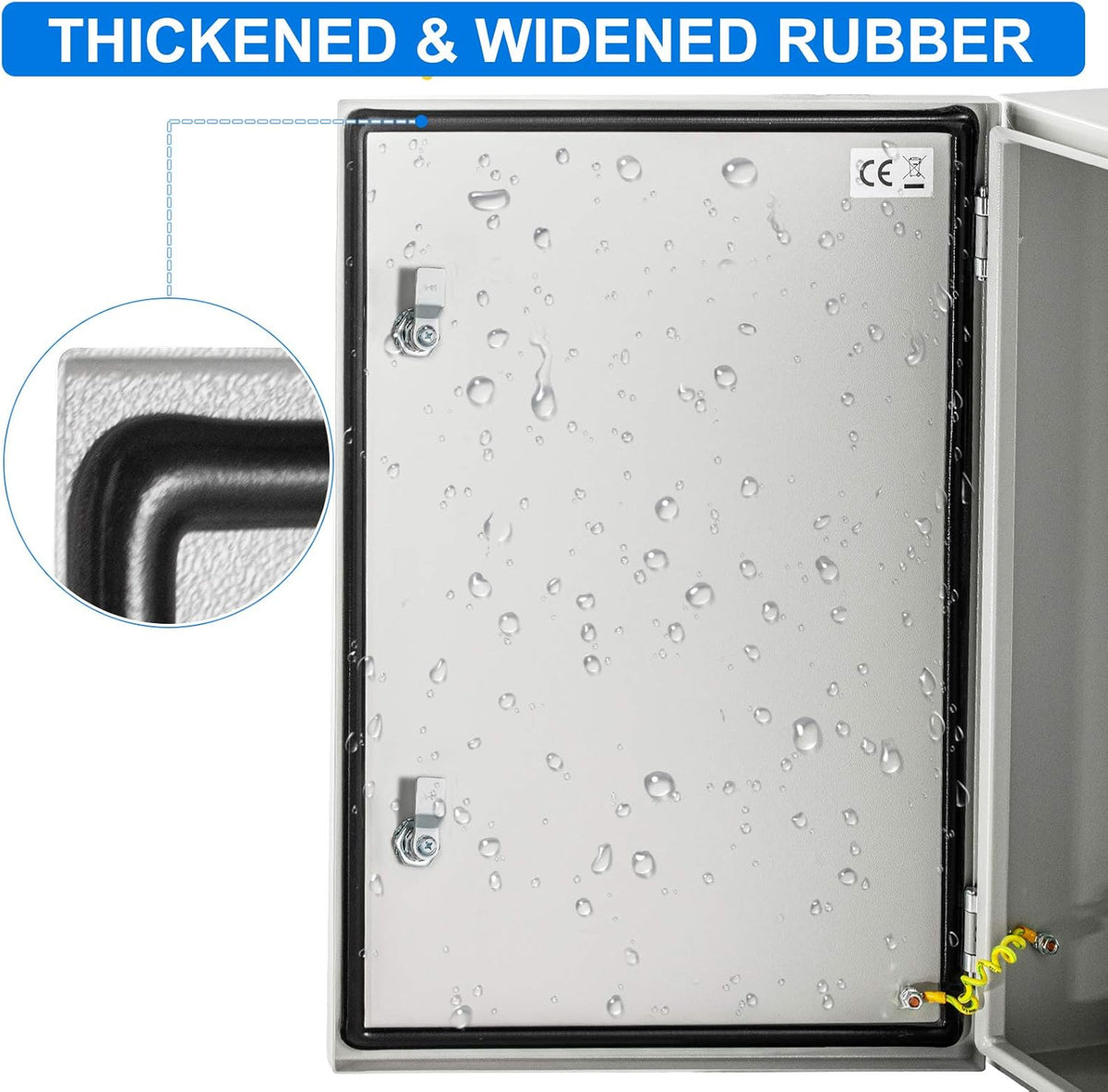 Steel Electrical Enclosure Box, 24'' x 16'' x 12'', IP65 Weatherproof Metal Box with Mounting Plate C7110