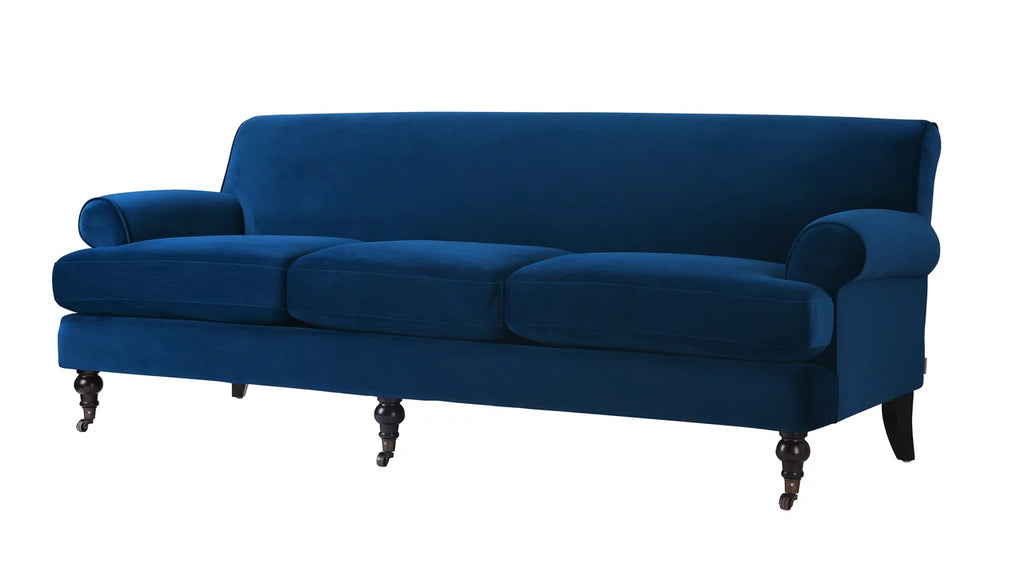 Navy Blue Sofa with Metal Casters I937341