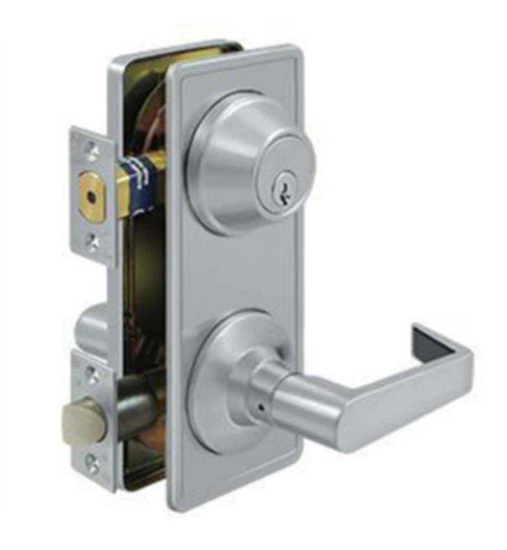 Brushed Chrome Interconnected Lock with Lever K5640