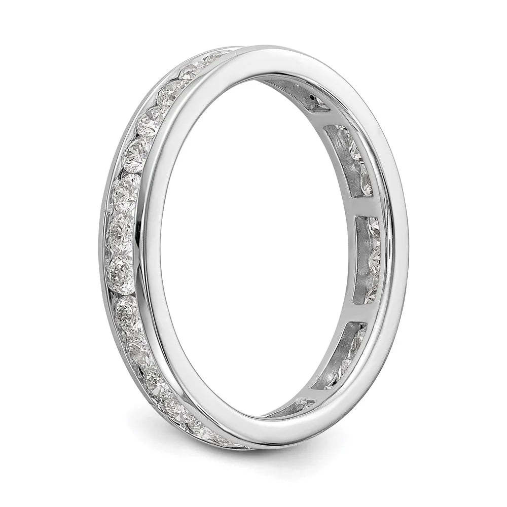 14K White Gold Diamond Eternity Ring Band Channel Set Size 9 W246