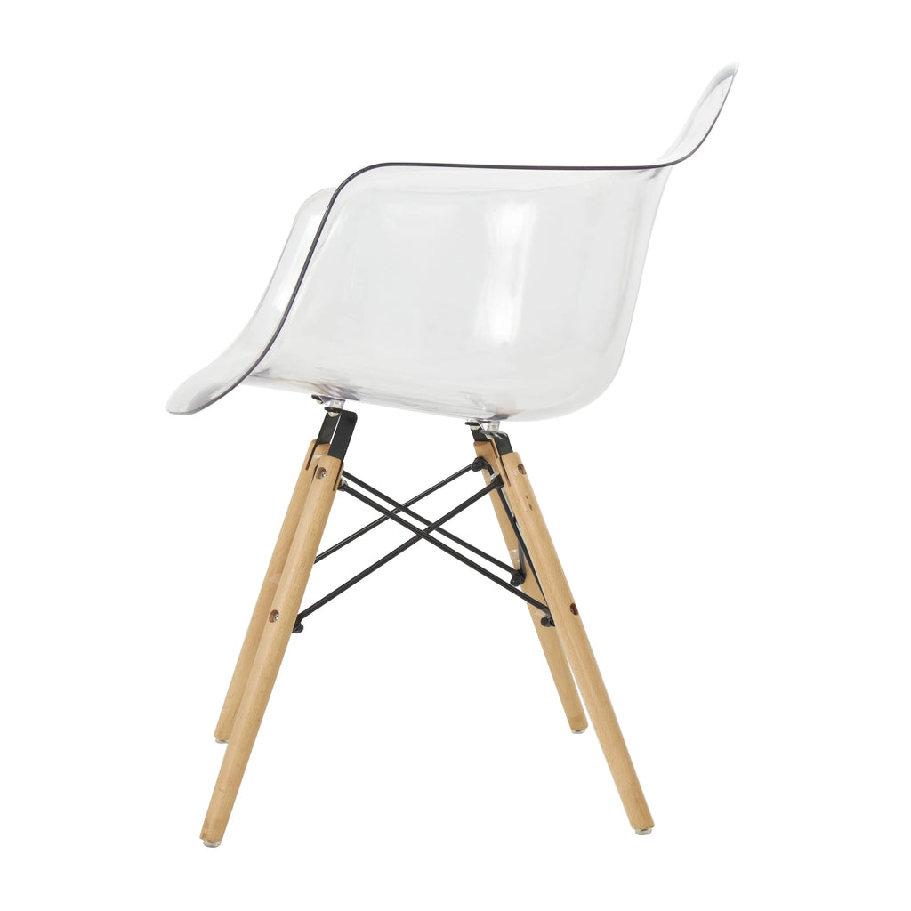 Clear Acrylic Lounge Chair with Wood Legs O295