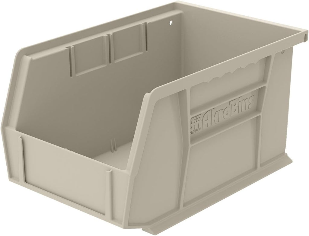 Plastic Storage Bin Hanging Stacking Containers, 9-Inch x 6-Inch x 5-Inch, Black, 12-Pack T195