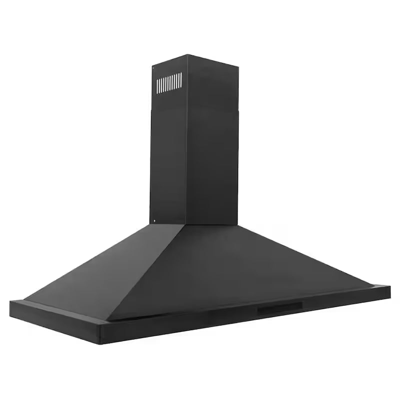 48 in. 400 CFM Convertible Wall Mount Range Hood in Black Stainless Steel with 2 Charcoal Filters O121917