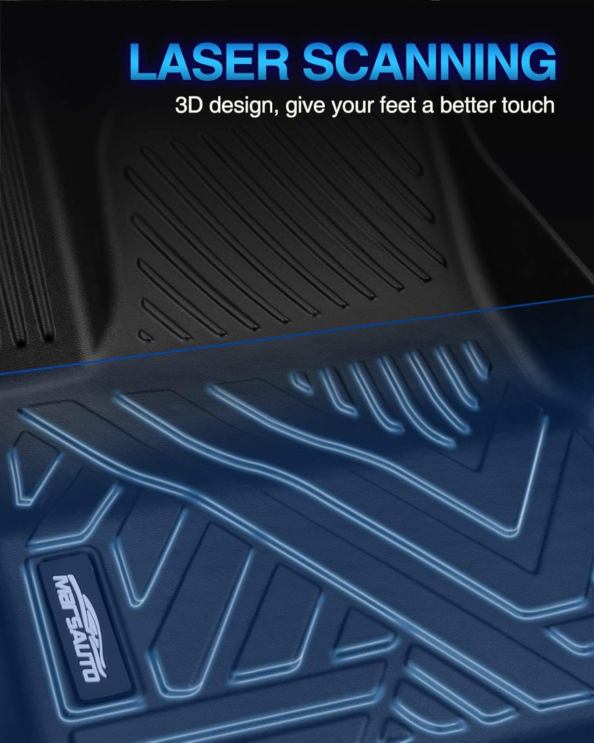 Custom Fit All Weather TPE Black Car Floor Mats Full Set W46652