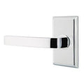 Half Dummy Left Handed Lever with Rectangular Rose in Polished Chrome Q978