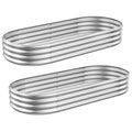 Metal Raised Garden Bed 2Sets Galvanized Planter Box S365