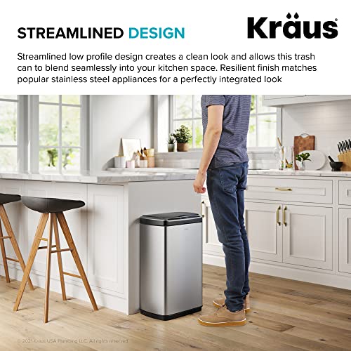 Rectangular 13 Gallon Hands-Free Motion Sensor Trash Can E119338