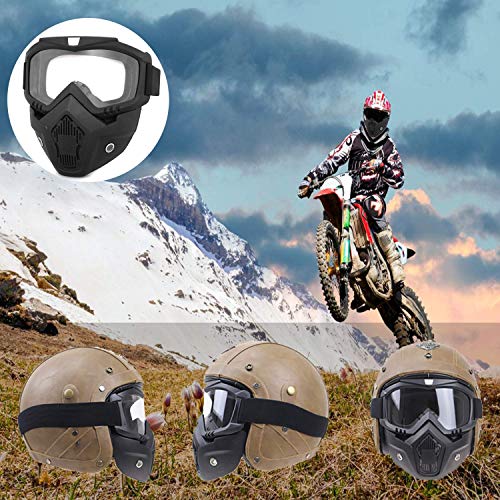 Motorcycle Goggles with Removable Face Mask G2148