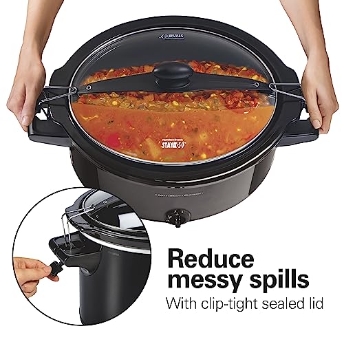 6-Quart Black Portable Slow Cooker Y1429