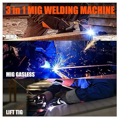 200A MIG Welder 3 in 1 Gasless MIG/Lift TIG/Stick Welding Machine Portable IGBT Inverter E406493