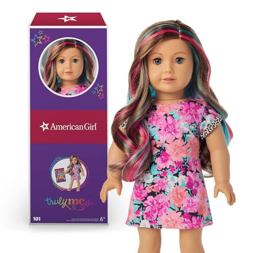 18-inch Doll with Gray Eyes, Caramel Hair, Dress S8105