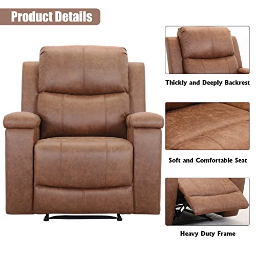 Red Brown Leather Manual Recliner Chair P554