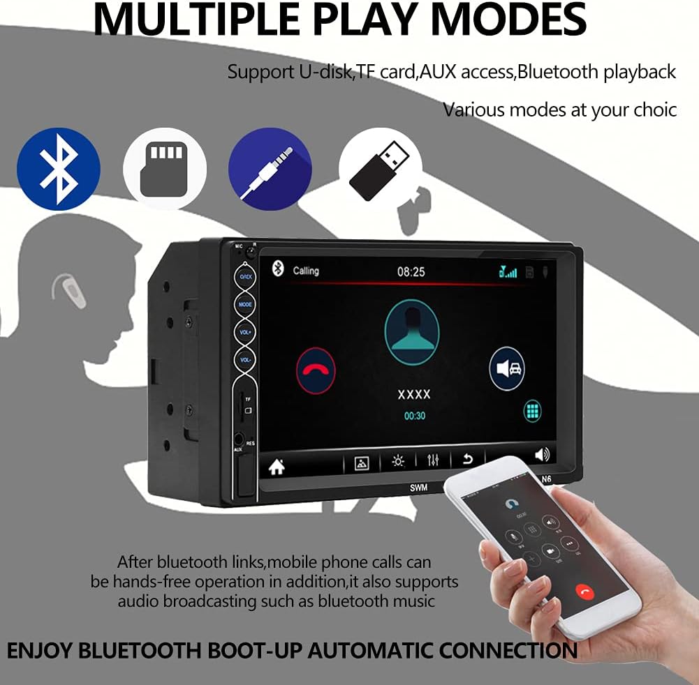 Double Din Car Stereo with Backup Camera J98652