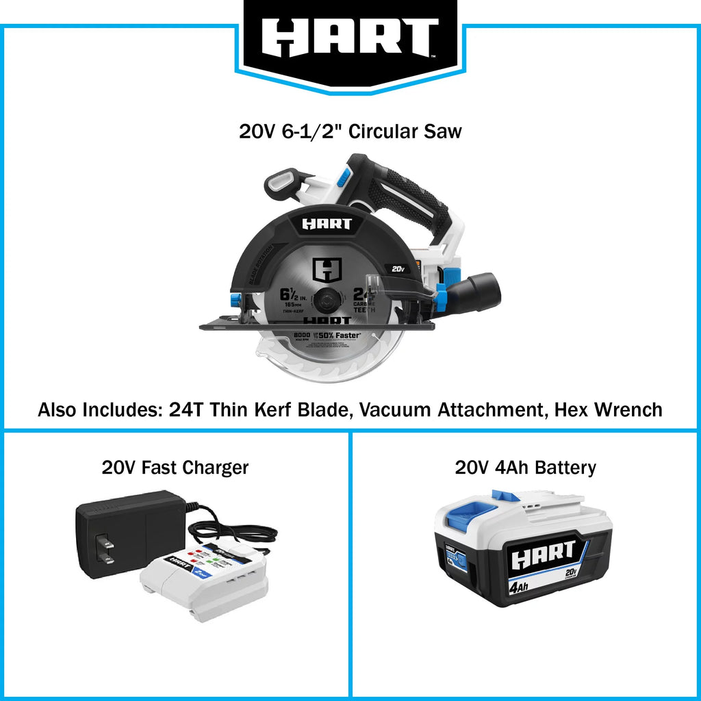 20-Volt 6 1/2-inch Cordless Circular Saw Kit U37579