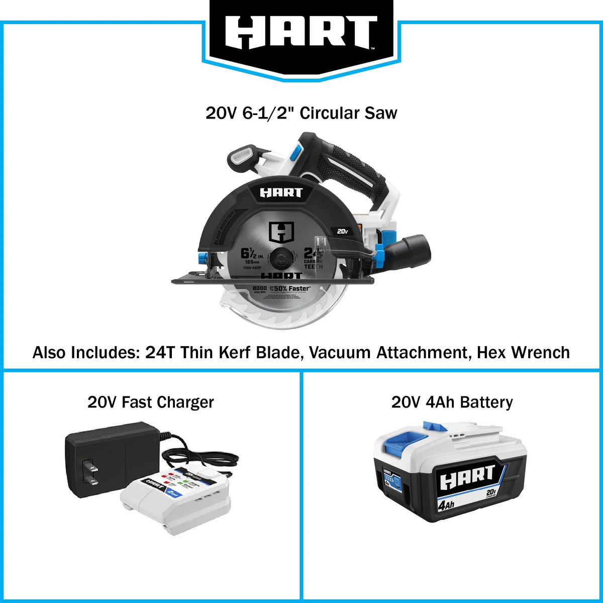 20-Volt 6 1/2-inch Cordless Circular Saw Kit U37579