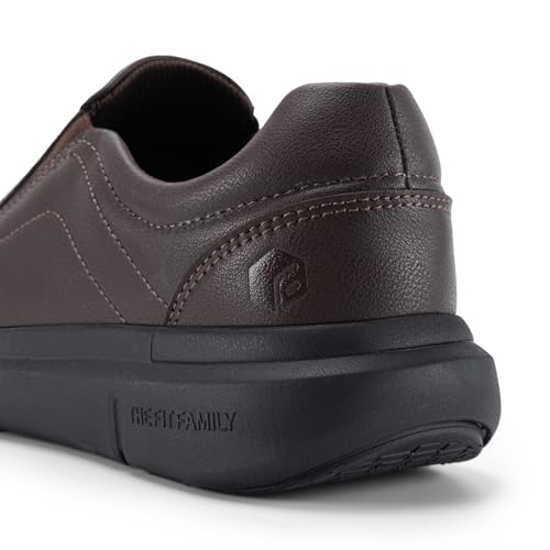 Black Leather Slip On Loafers U536308