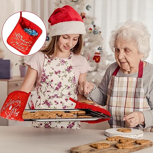 24 Piece Red Christmas Pot Holders with Pockets Oven Mitts H80294