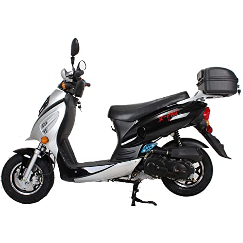 Black 50cc Moped with 10" Aluminum Wheels Y505