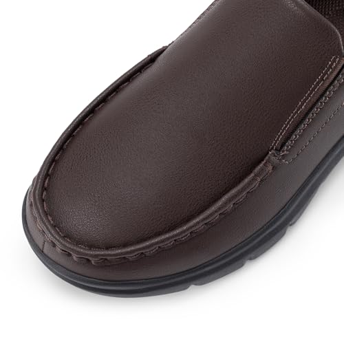 Black Leather Slip On Loafers U536308