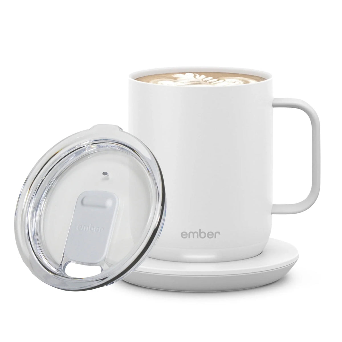 14 oz Grey Heated Coffee Mug with Splash-Proof Sliding Lid M312