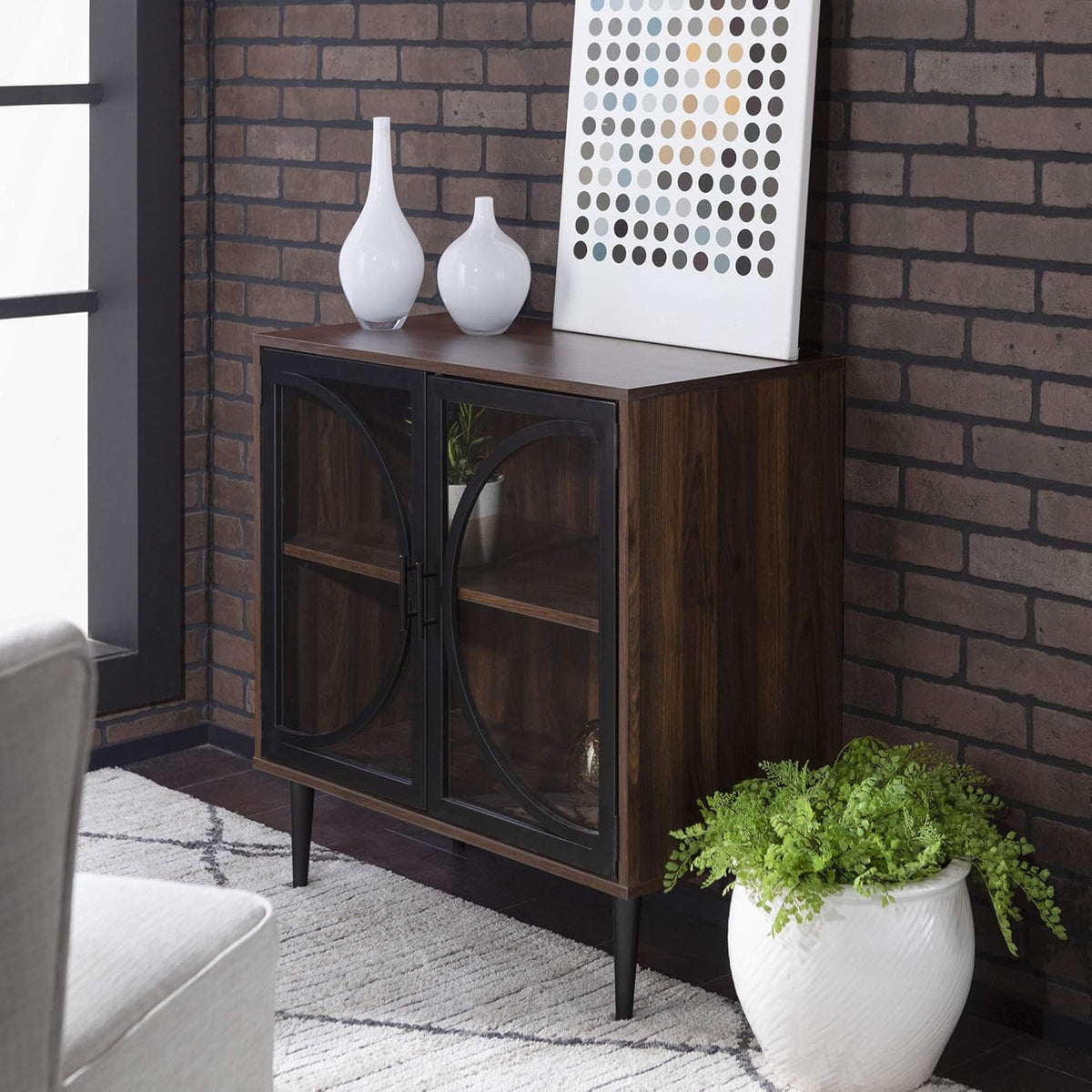 30 Inch Dark Walnut Storage Cabinet G6812