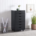 Black 7 Drawer Mobile File Cabinet S7762