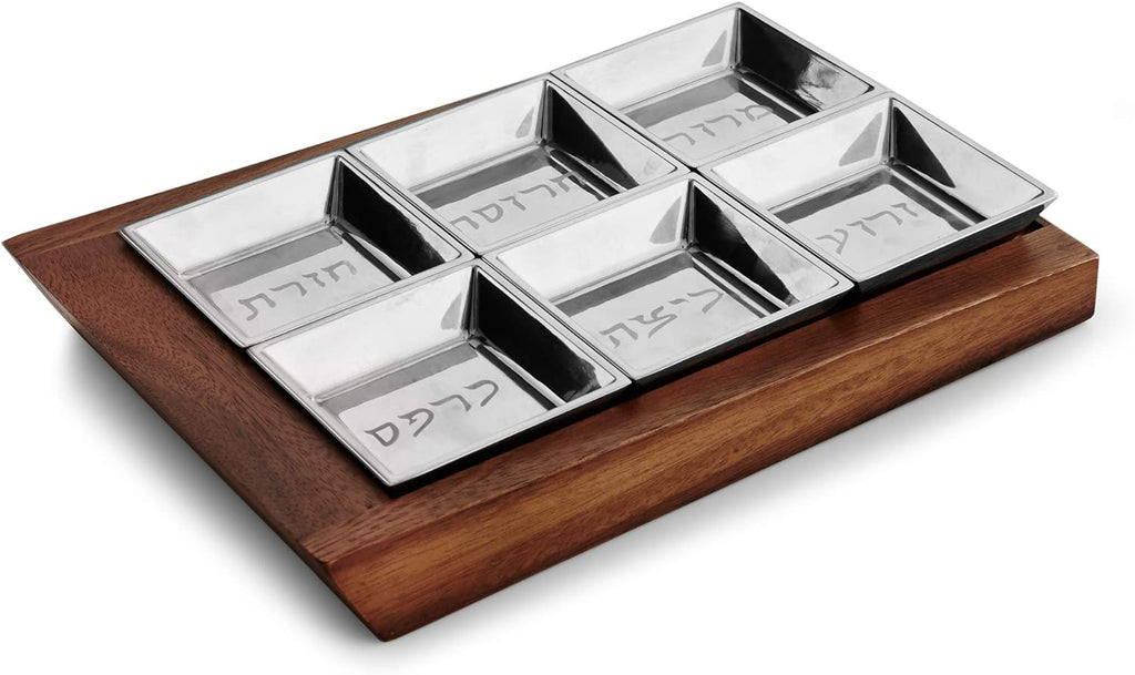 Wood and Alloy Seder Plate V68403