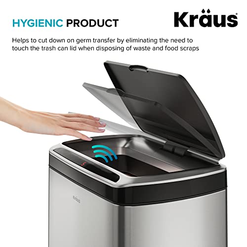 Rectangular 13 Gallon Hands-Free Motion Sensor Trash Can E119338